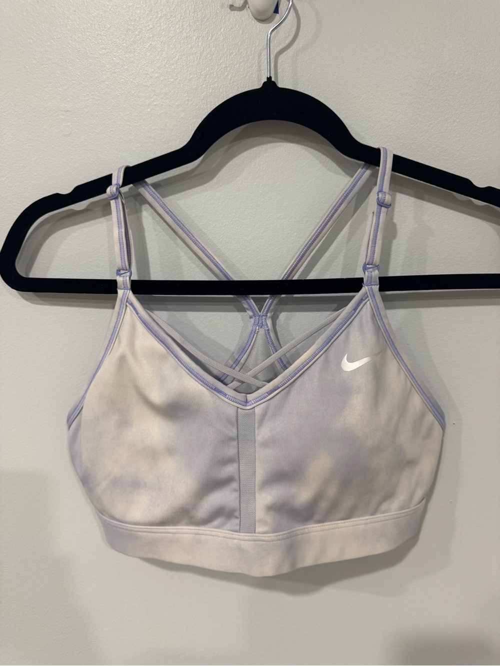 Nike Lavender Tie-Dye Strappy Sports Bra with Crisscross Back